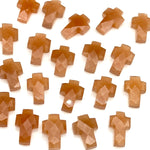 Load image into Gallery viewer, Natural Peach Moonstone Cross Shape Beads ~ Healing &amp; Protection Gemstone Beads ~ Faceted Peach Moonstone Beads ~ 15 MM Cross Charm Beads