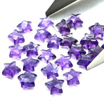 Load image into Gallery viewer, AAA Purple Amethyst Star Shape Briolettes, Natural Amethyst Carved Star Shape Gemstone Beads, Loose Amethyst Star Charms for Jewelry, 10 MM