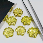 Load image into Gallery viewer, AAA Lemon Quartz Flower Carving: Natural Gemstone (20 mm)