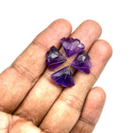 Load image into Gallery viewer, Carved Amethyst Triangle Shape Gemstones, Natural Handmade Amethyst Fancy Shape Briolettes, Butterfly Wings Charm for Jewelry Making 15 MM