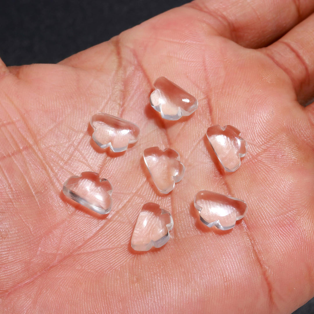 AAA Crystal Quartz Clouds Shape Beads, Natural Crystal Quarz Smooth Cloud Shape Beads, Carved Cloud Charms, 12 MM, Loose Carved Briolettes