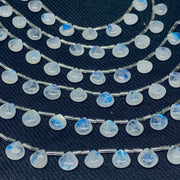 High Quality Natural Rainbow Moonstone Smooth Heart Shape Beads, 10X10 mm Blue Flashy Rainbow Moonstone Loose Beads For Earrings Making