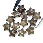 Load image into Gallery viewer, Natural Smokey Quartz Star Shape Briolettes, Smokey Quartz Faceted Star Shape Beads, Fancy Star Stones for Jewelry Making, 15 MM Brown Stars