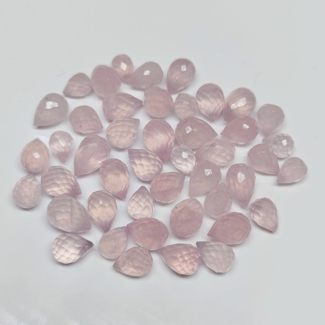 Superb Rose Quartz Drop Shape Briolette's Beads, Natural Rose Quartz Faceted Teardrop Beads, Jewelry Making Beads, 6X8 - 7X9 MM