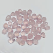 Superb Rose Quartz Drop Shape Briolette's Beads, Natural Rose Quartz Faceted Teardrop Beads, Jewelry Making Beads, 6X8 - 7X9 MM