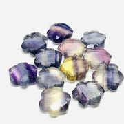 2,3,4,5 Pcs Natural Flouride Hand Carved Flower Shape, Carved Flower Shape Gemstone For Jewellery, Flower Shape Gemstone, 10 mm