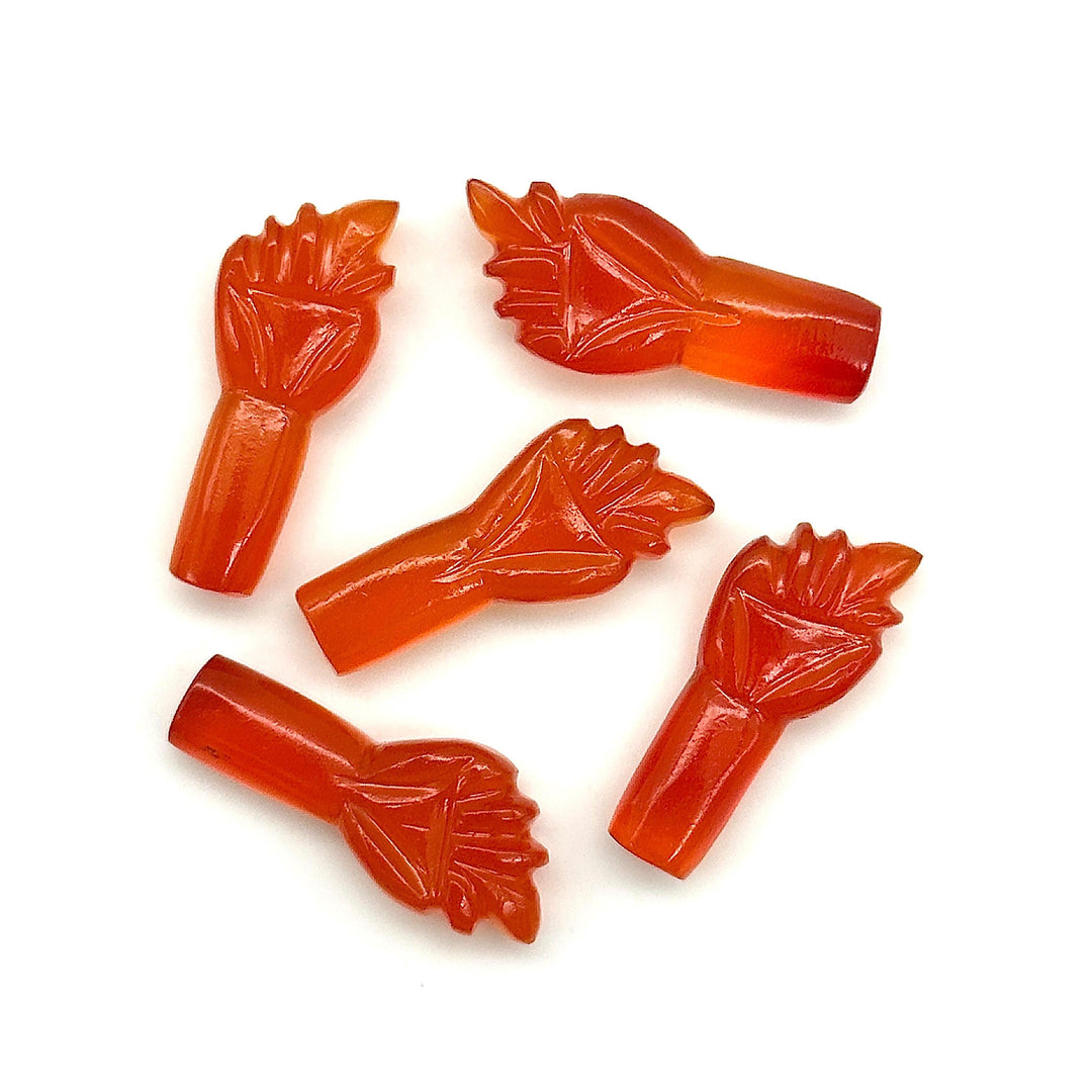 Natural Carnelian Hand Shape Carvings, AAA Carnelian Hand Shape Stone, 24 MM Loose Hand Fist Charm For Jewelry Making, Hand Carved Gemstones