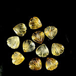 Load image into Gallery viewer, AAA+ Quality Natural Citrine Shell Shape Beads, 8 MM Hand Carved Citrine Seashell, Tiny Carved Beads, Shell Charms, Jewelry and Craft Making