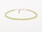 Load image into Gallery viewer, Natural Peridot Beaded Bracelet, Green Peridot Faceted Round Beads Bracelet, Gift for Her, 2 MM Beads Bracelet, 925 Silver Bracelet for Her