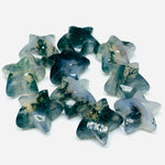 Load image into Gallery viewer, AAA Moss Agate Star Shape Briolettes, Natural Moss Agate Smooth Star Shape Beads, Green Tree Agate Star Shape Gemstone Charms, 10 MM
