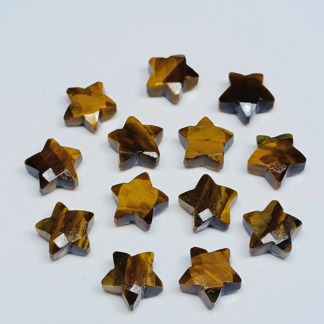 Natural Tiger Eye Faceted Star Shape Briolettes, Hand Carved Star Shape Beads, Loose Star Shape Gemstone for Jewelry, 10 MM Star Charms