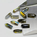 Load image into Gallery viewer, 2,3,4,5 Natural Labradorite Faceted Pencil Shape Loose Gemstone, Labradorite Loose Gemstone, Gemstone For Jewellery 13.5X5.5 mm