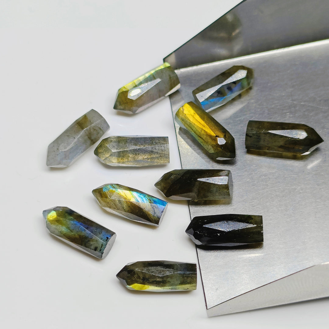 2,3,4,5 Natural Labradorite Faceted Pencil Shape Loose Gemstone, Labradorite Loose Gemstone, Gemstone For Jewellery 13.5X5.5 mm