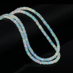 Load image into Gallery viewer, Faceted Ethiopian Opal Rondelle Beads, Natural Flashy White Opal Jewelry Beads, Multi Fire Welo Opal Beads, Wholesale Beads, 5 MM