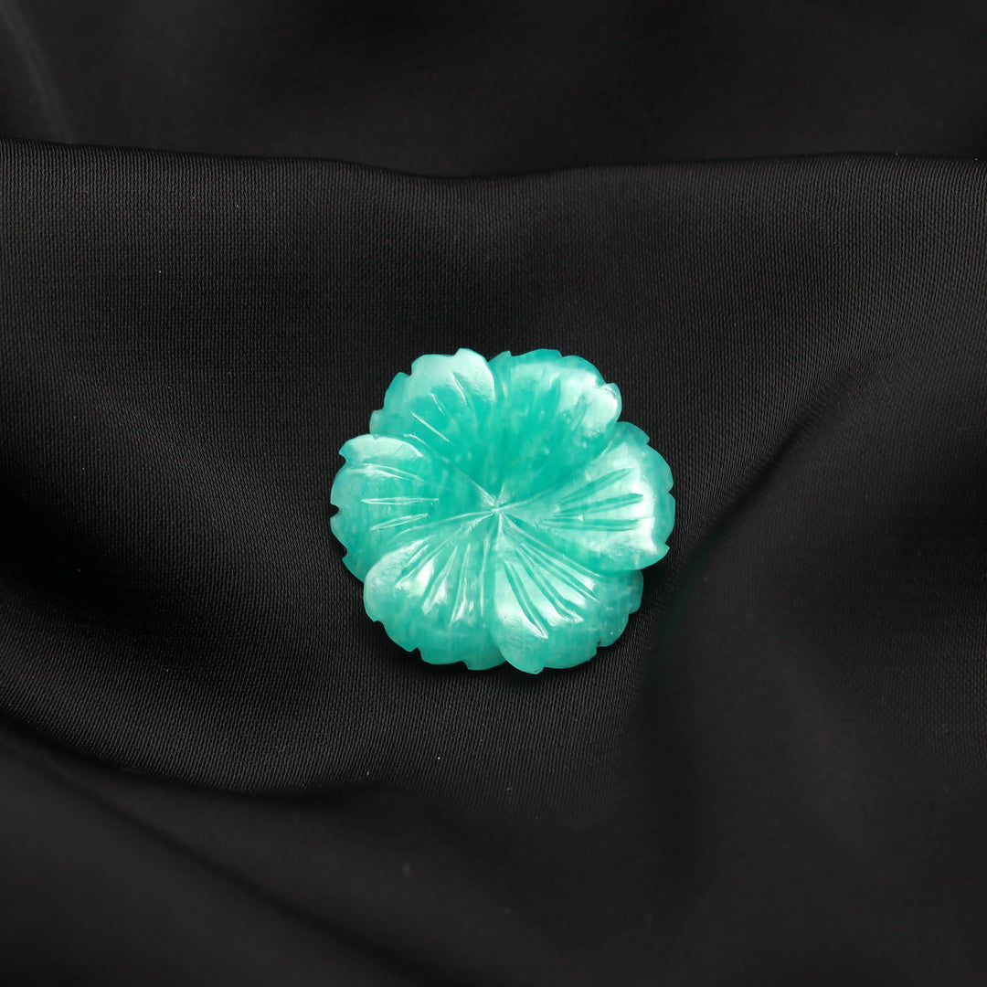 AAA+ Amazonite Flower 26mm,  Hand Carved Natural Gemstone Flower For DIY Jewelry Making