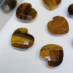 Load image into Gallery viewer, 2,5,7,8,9,10 Pcs Natural Tiger Eye Heart Shape Gemstone, Faceted Hand Carved Heart loose gemstone,  Faceted Heart Shape Gemstone, 10mm