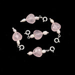 Load image into Gallery viewer, 925 Silver Charms, Natural Rose Quartz and Pearl Handmade Charm for Jewelry, Rose Quartz Heart Silver Charms, Gemstone Beads, Craft Making