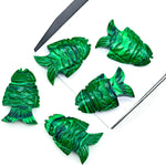 Load image into Gallery viewer, Natural Malachite Carved Fish Shape Gemstone, Hand Carved Fish Shape Gemstone, Jewelry Making Gemstones, 17X26 MM, Blue Fish Charm Pendant