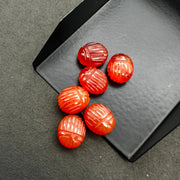 1,2,3,4,5 pcs Natural Carnelian Scarab Shape Gemstone Beads, Beetle Face Handmade Carving For Jewelry, Animal Carving Beads 10X12 MM