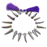 Load image into Gallery viewer, Amazing Long Sea Pearl Beads, Coated Teeth Shape Pearl Gemstone, 26 MM Fancy Jewelry Making Wholesale Beads, Purple Sea Pearl for Diy Craft