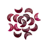 Load image into Gallery viewer, Red Colored Ruby Carved Moon Shape Beads, Faceted  Moon Shape Gemstone Beads For Jewelry, Moon Shape Charms Bead, Dyed Red Beads 12 MM
