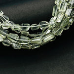 Load image into Gallery viewer, Natural Green Amethyst Faceted Tumble Gemstone Beads ~ 6X8-7X9 MM Green Amethyst Nuggets Shape Beads ~ 8" Strand Fancy Beads ~ Rare Findings