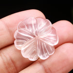 Load image into Gallery viewer, Natural Rose Quartz Flower Shape Stone, Hand Craved Gemstone Flower for Jewelry Making, Crystals Gifts 26 MM