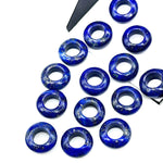 Load image into Gallery viewer, AAA Quality Lapis Lazuli Donut Shape Stones, Natural Lapis Lazuli Donut Carving, Healing Gemstone Beads, 12 mm Blue Donut Smooth Beads