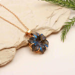 Load image into Gallery viewer, Flashy Labradorite Flower Pendant, 19 mm Flower, Birthday Gift For Women, Handmade Flower Pendant, Healing Energy Gemstone Necklace For Her
