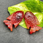 Load image into Gallery viewer, Beautiful Natural Carnelian Hand Carved Fish ~ Fish Shape Carving Orange Gemstone ~ Carving Briolette's For Jewelry ~ 1 Piece 26X17mm approx