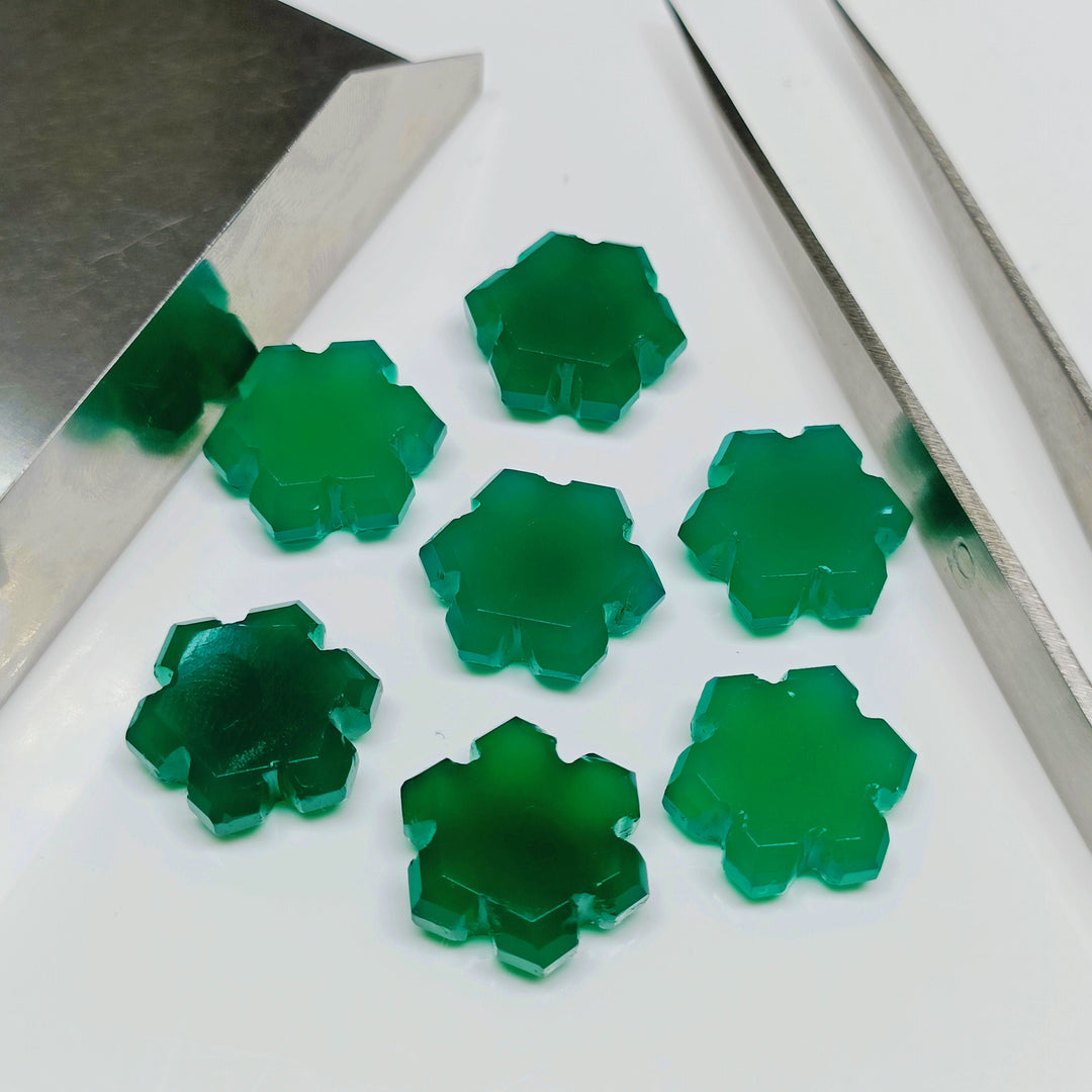 Natural Green Onyx Fancy Shape Hand Carved Gemstone, 15 MM Onyx Fancy Shape Carving Gemstone Beads for Jewlery, Carving Loose Wholesale Bead