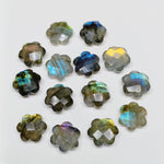 Load image into Gallery viewer, 2,3,4,5 Pcs Natural Labradorite Hand Carved Flower Shape, Carved Flower Shape Gemstone For Jewellery, Flower Shape Gemstone, 10 mm