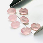 Load image into Gallery viewer, Natural Rose Quartz Lips Shape Beads, Faceted Hand carved Pink Quartz Lip Shape Charms for Jewelry Making, 12X8 MM
