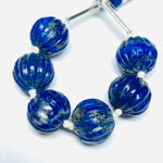 Load image into Gallery viewer, 1,2,3,4,5 pcs 100% Natural Lapis Lazuli Carved Melon Shape Beads Strand, Melon Shape Gemstone, Gemstone For Jewellery, 12 mm