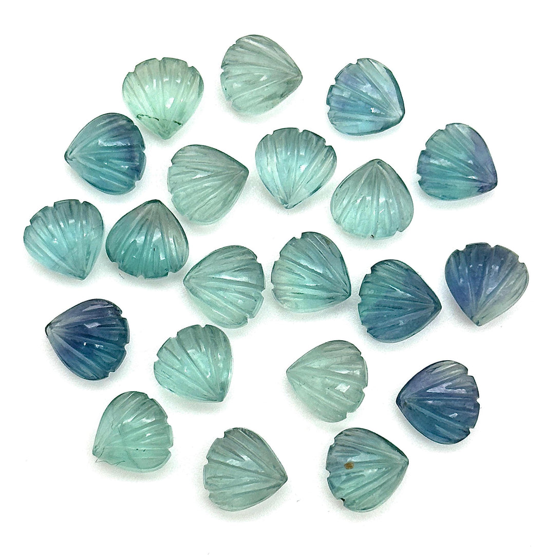 Cute Tiny Green Fluorite Shell Shape Beads, 8 MM Hand Carved Fluorite Seashell, Tiny Carved Beads, Shell Charms, Jewelry Making Gemstones