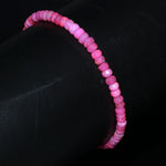 Load image into Gallery viewer, Amazing Pink Lavendar Ethiopian Opal Beaded Bracelet, Flashy Faceted Rondelle Beads Bracelet, 4-4.5 MM Welo Opal Beads Bracelet For Women's