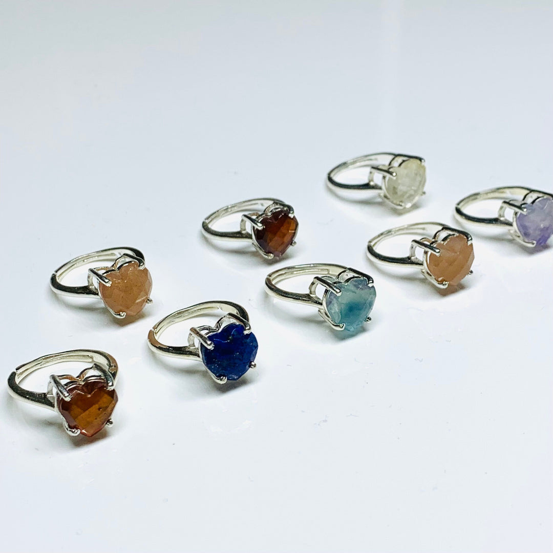 925 Silver, AAA Quality 100% Natural Gemstone Adjustable Rings, Star Shape Gemstone, Star Shape Carving, Gemstone For Jewellery, 10 mm