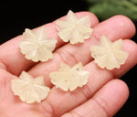 Load image into Gallery viewer, Natural Yellow Aquamarine Carved Flower, Hand Carved Flower Shape Gemstone, 18 MM Carved Flower for Jewelry, Aquamarine Carved Crystal