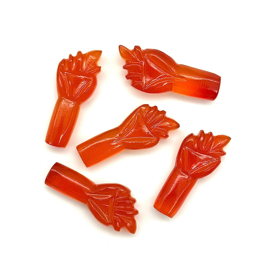 Natural Carnelian Hand Shape Carvings, AAA Carnelian Hand Shape Stone, 24 MM Loose Hand Fist Charm For Jewelry Making, Hand Carved Gemstones