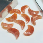 Load image into Gallery viewer, 2,3,4,5,6 Pcs Natural Red Sunstone Moon Shape Gemstone, Faceted Hand Carved Moon loose gemstone , Moon Shape Gemstone ,17 mm