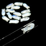 Load image into Gallery viewer, Rainbow Moonstone Fish Carving: Hand Carved Briolette Charm (8x20 MM