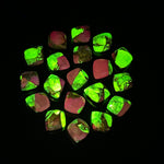 Load image into Gallery viewer, Neon UV Light Beads, Neon Green &amp; Purple Turquoise Leaf Shape Beads, Turquoise Faceted Leaves Briolette's, Hand Carved Leaf Beads, 10X12 mm
