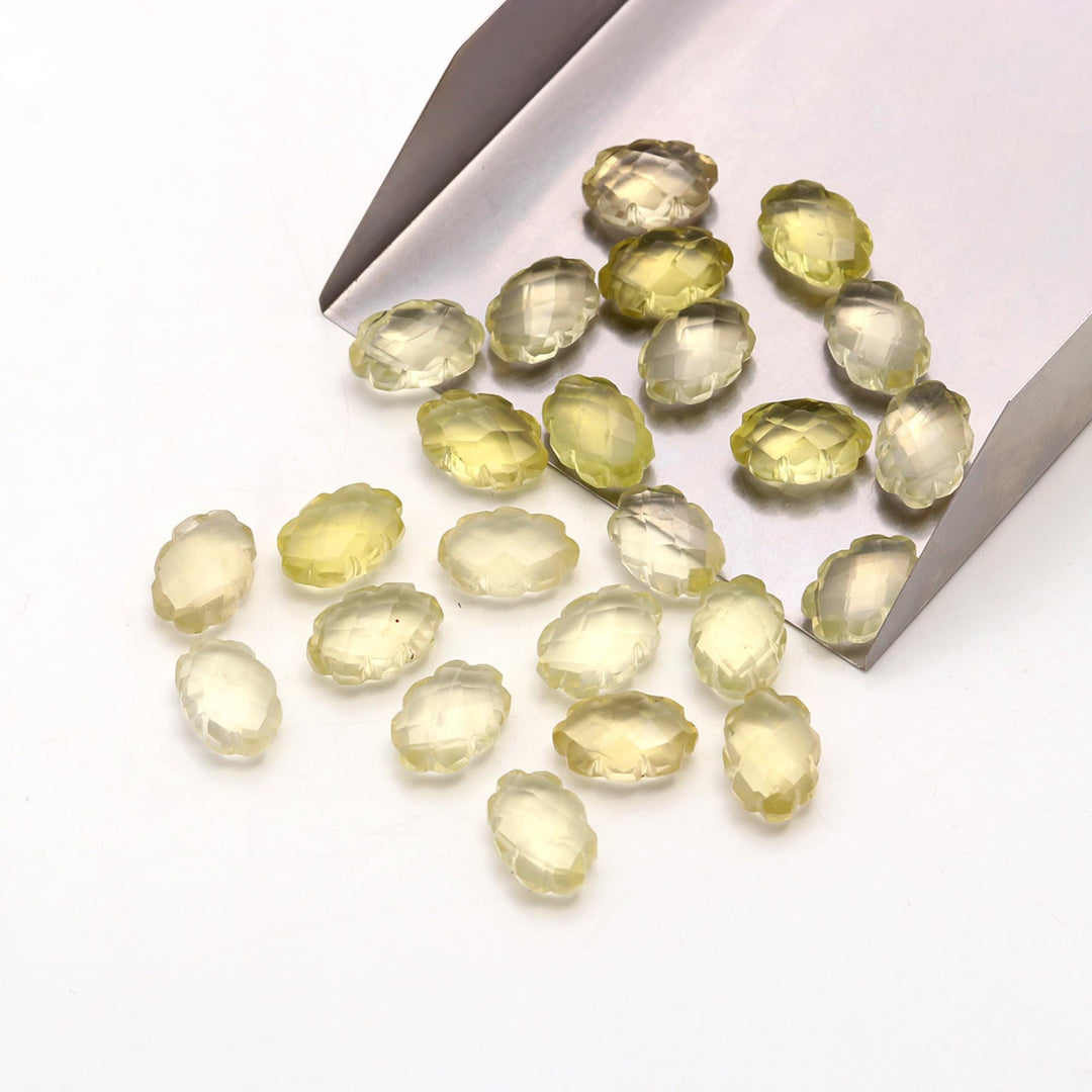 AAA Lemon Quartz Clouds Shape Beads, Natural Lemon Quartz Faceted Cloud Shape Beads, Carved Cloud Gemstone Charms, 12 MM Loose Briolettes