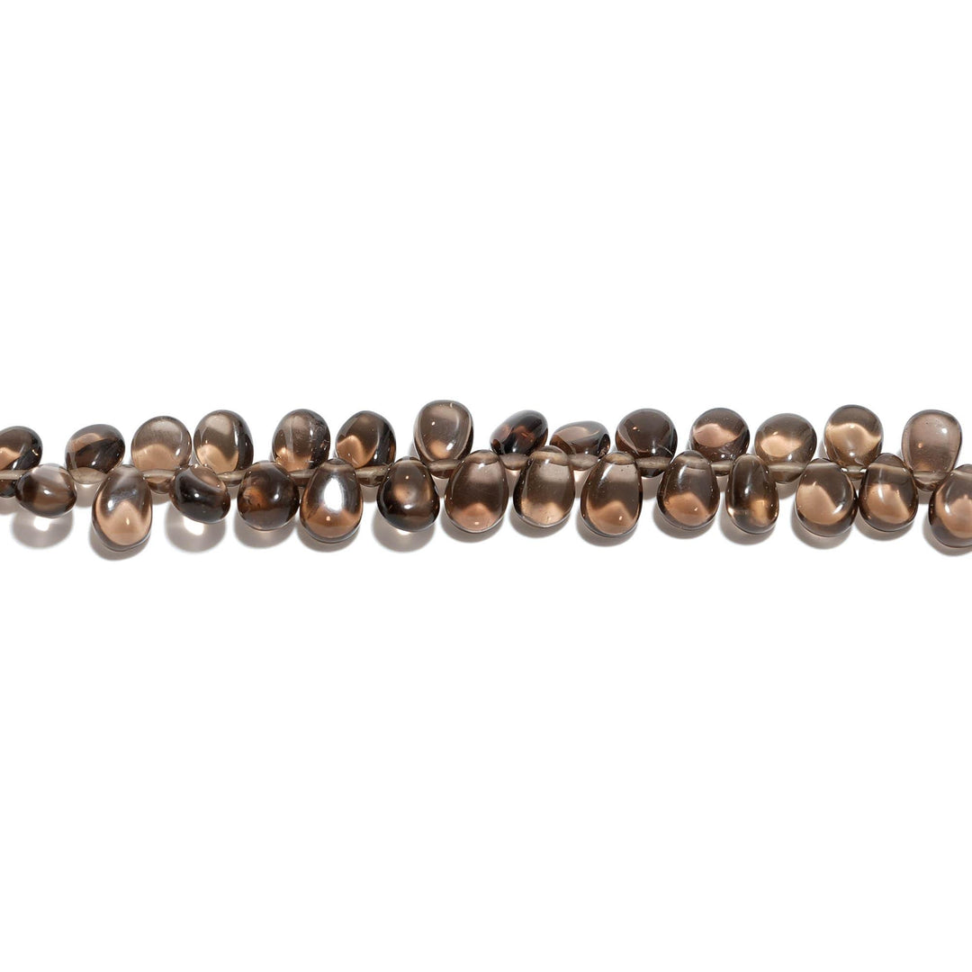 AAA Smoky Quartz Pear Shape Beads, Natural Smoky Quartz Pear Shape Briolette's for Jewelry Making, 7 Inch Strand, 7 MM approx