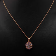 Gorgeous Ametrine Flower Pendant, Natural Ametrine Gemstone Necklace For Her, 19 mm Flower, Birthday Gift For Women, Carved Flower Jewelry