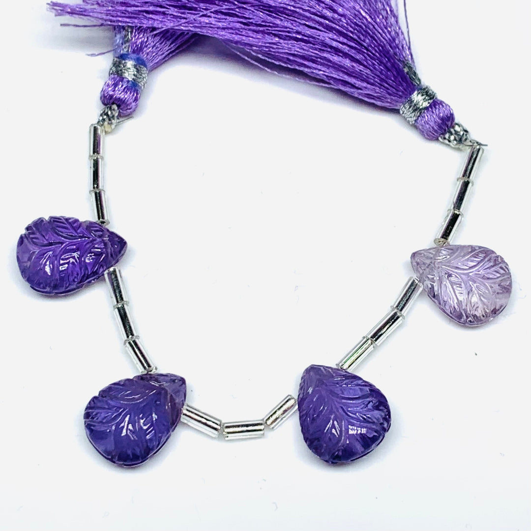 2,3,4,5 pcs 100% Natural Amethyst Fancy Shape Carved Gemstone, Fancy Shape Carving, Carved Gemstone For Jewellery 12 mm