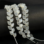 Load image into Gallery viewer, Natural White Moonstone Faceted Drop Shape Beads, 6X8 mm Faceted Moonstone Briolette, Jewelry Making Side Cut Wholesale Beads, 4 Inch