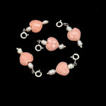 Load image into Gallery viewer, Fancy Pink Opal and Pearl Charms, Heart &amp; Oval Pearl Silver Charms, Gemstone Beads, Craft Making, 925 Silver Charms, Wholesale Gemstone