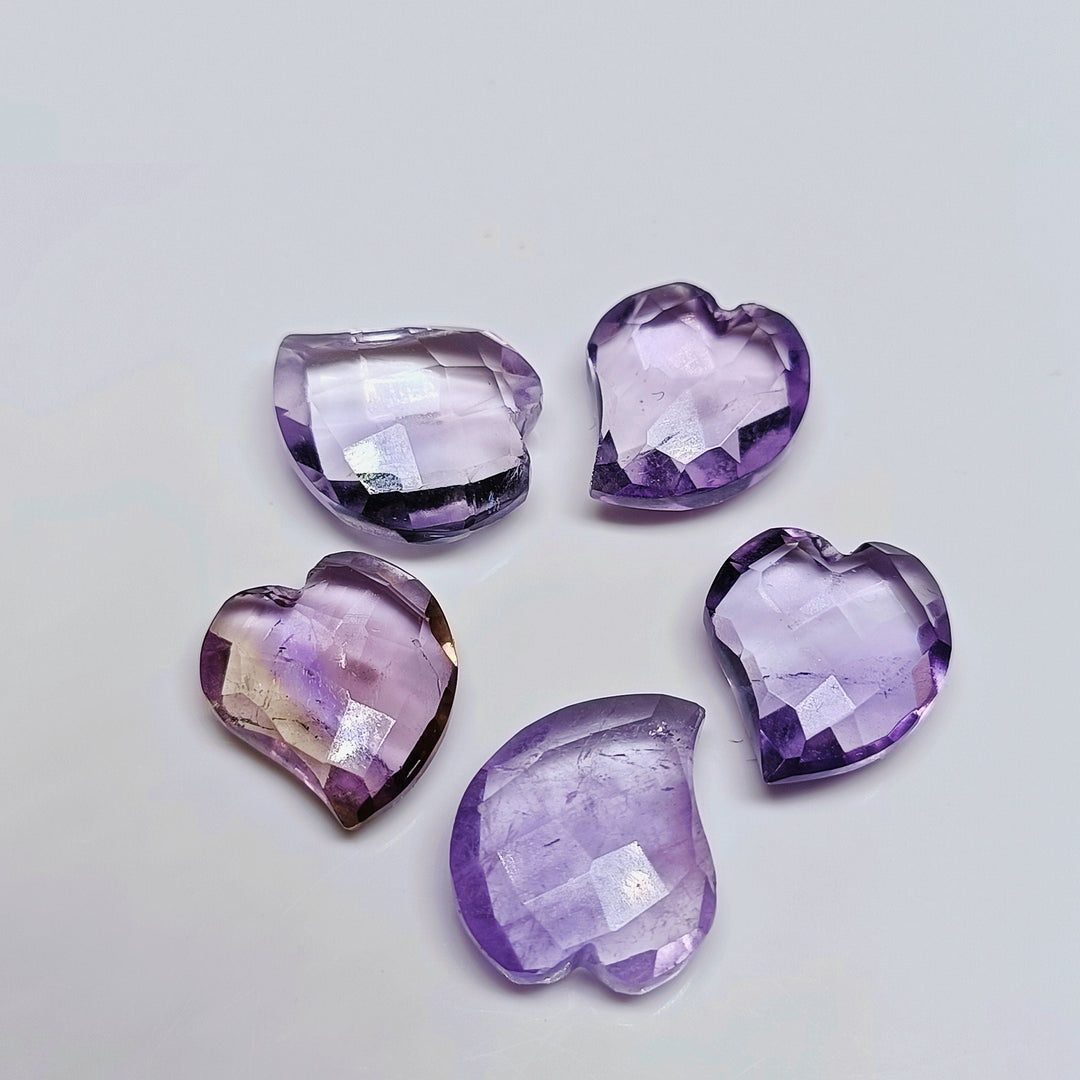 2,3,4,5,6 pcs 100% Natural Ametrine Heart Shape Gemstone, Natural Heart Shape Gemstone, Gemstone For Jewellery, 15X13 mm (Approx)