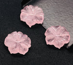 Load image into Gallery viewer, Natural Rose Quartz Flower Shape Carved Gemstone, Pink Flower Shape Carving, Carved Gemstone For Jewlery 17 mm, Craft Making Flower Charm